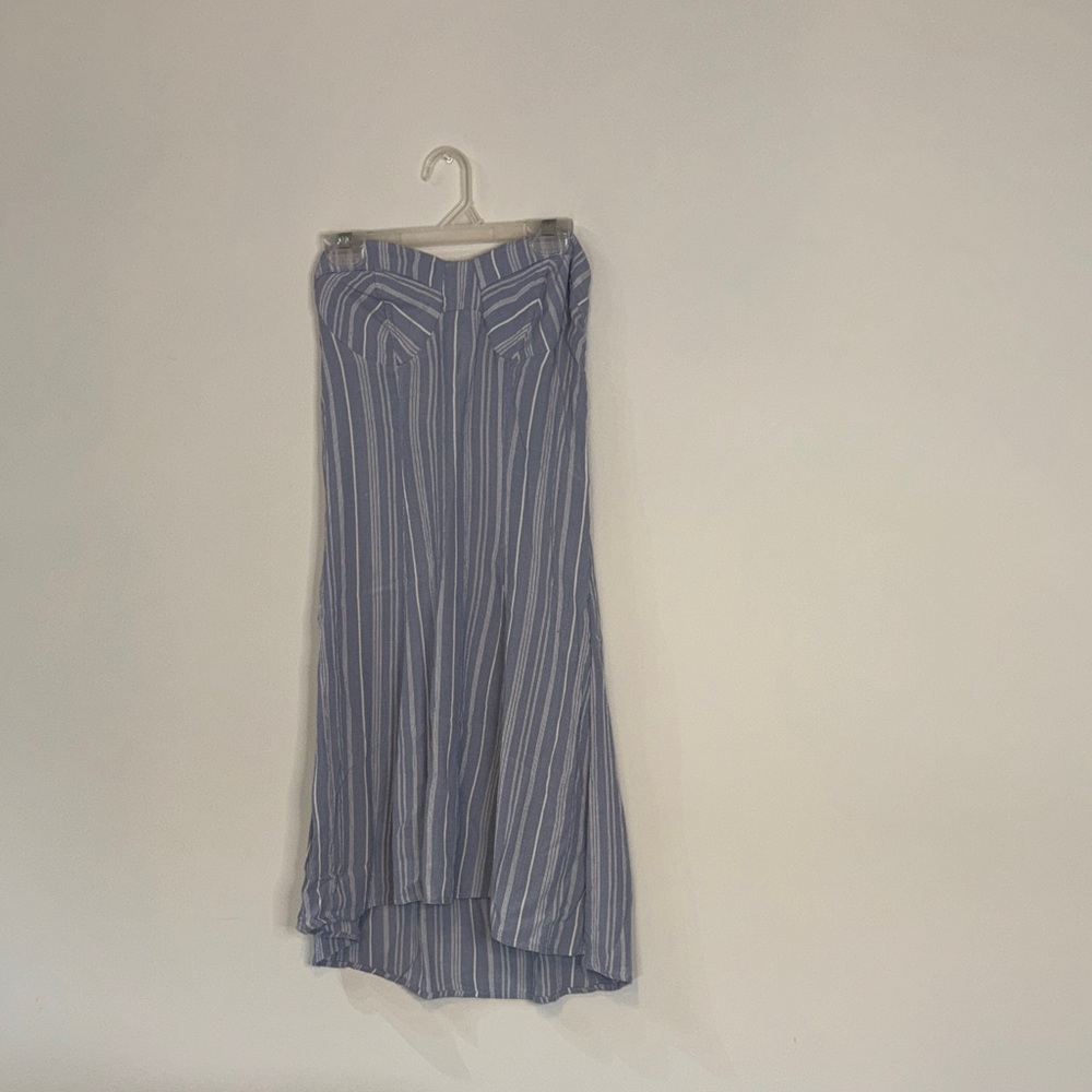 American Eagle Outfitters Blue and White Striped Strapless Corset Dress